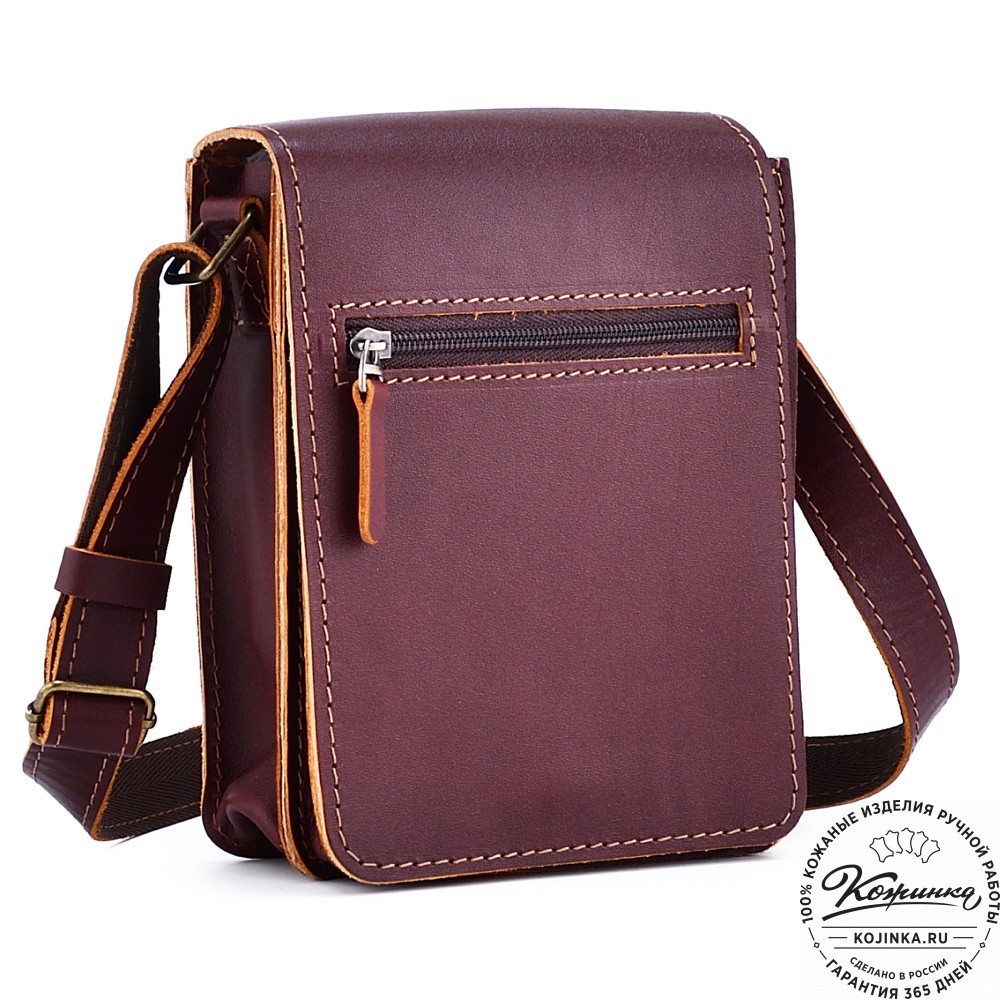 Мужская кожаная сумка "Робин" (бордо-коричневый)